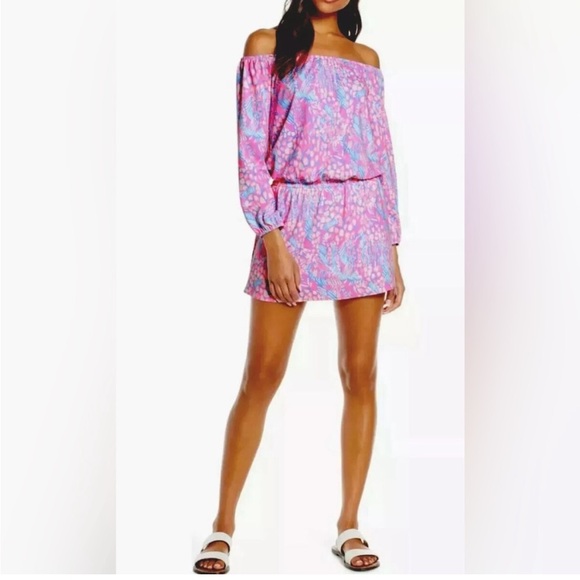 NWT! Lilly Pulitzer Pink sorbet high altitude small Lana skort romper .